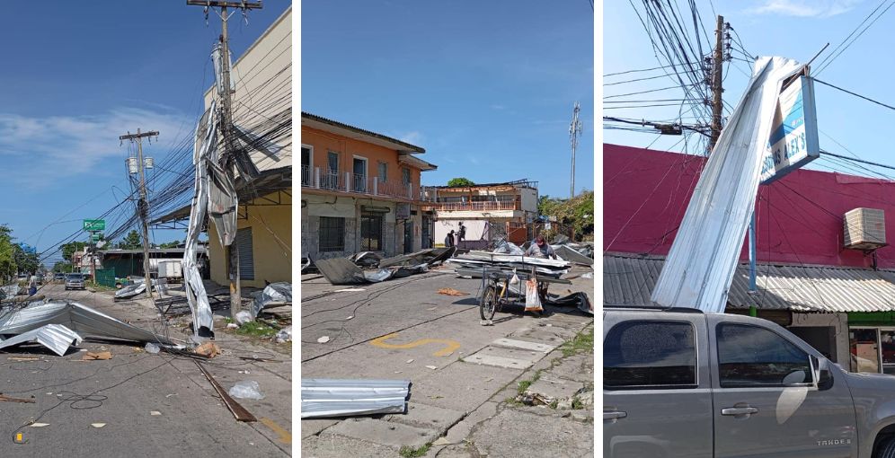 Vientos huracanados causan estragos en Puerto Cortés, Honduras